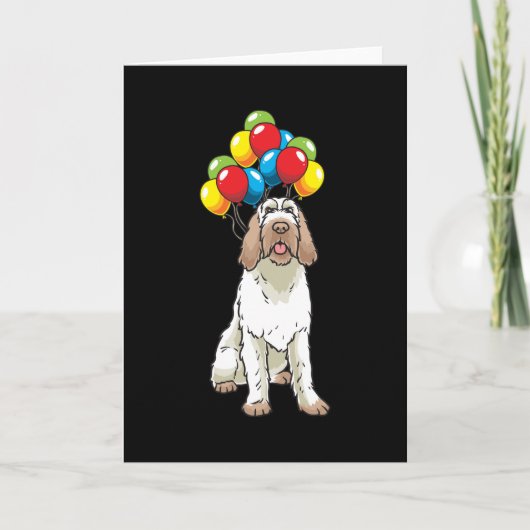 Grappig spinone Italiano dog met ballonnen Kaart (Voorkant)