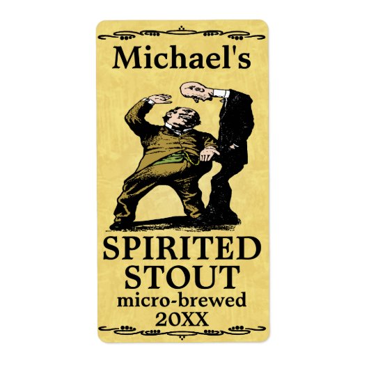 Grappig Spirited Stout Bierlabel Etiket (Voorkant)