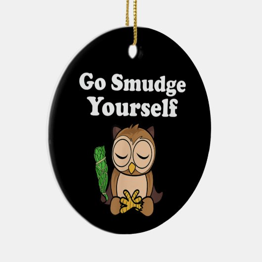 Grappig Spiritueel Ga Vlekken Jezelf Uil Mediteren Keramisch Ornament (Rechts)