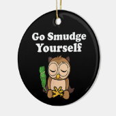 Grappig Spiritueel Ga Vlekken Jezelf Uil Mediteren Keramisch Ornament (Links)