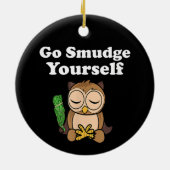 Grappig Spiritueel Ga Vlekken Jezelf Uil Mediteren Keramisch Ornament (Achterkant)