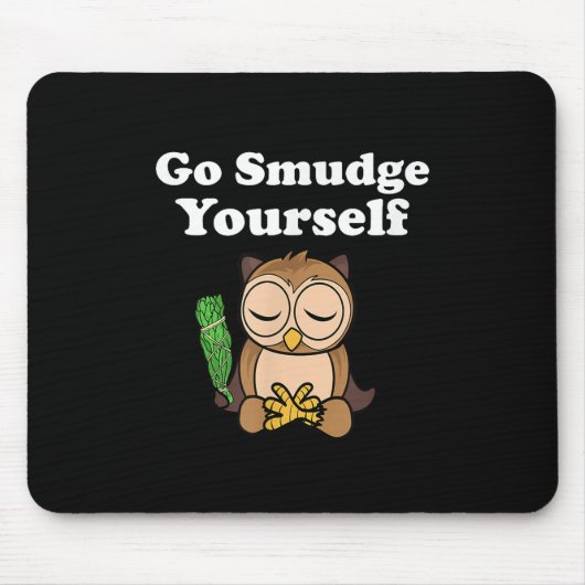 Grappig Spiritueel Ga Vlekken Jezelf Uil Mediteren Muismat (Voorkant)