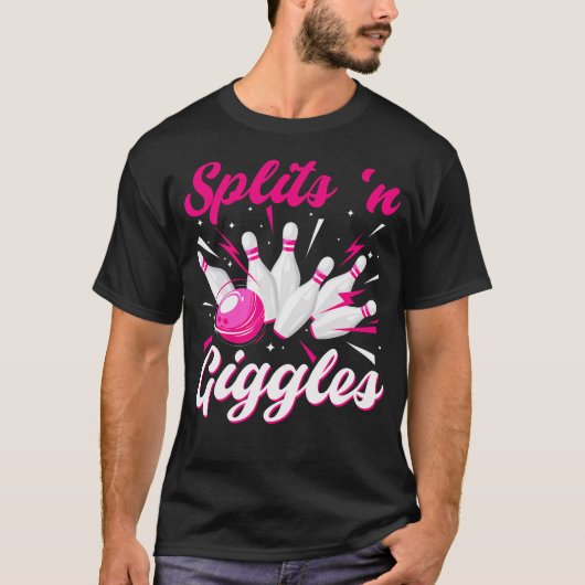 Grappig Splits 'N Giggles Bowling Team Schattige B T-shirt (Voorkant)