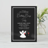 Grappig spook Halloween Booze Verjaardagsfeest Kaart (Staand voorkant)