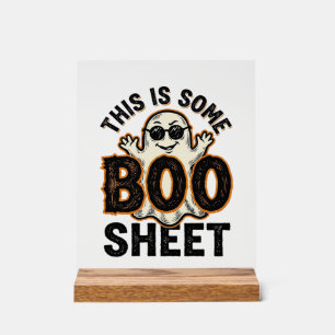 Grappig spook laken vintage Halloween T-shirt Desi Acryl Bord