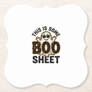 Grappig spook laken vintage Halloween T-shirt Desi Kartonnen Onderzetters
