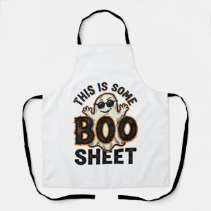 Grappig spook laken vintage Halloween T-shirt Desi Schort