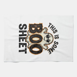 Grappig spook laken vintage Halloween T-shirt Desi Theedoek