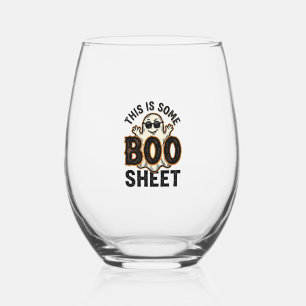 Grappig spook laken vintage Halloween T-shirt Desi Wijnglas Zonder Voet