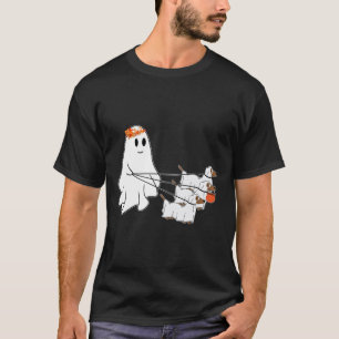 Grappig spook lopen met drie honden Halloween Herf T-shirt