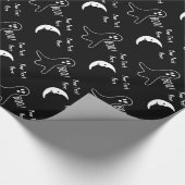 grappig spookbeeld schreeuwend boo halloween grafi cadeaupapier (Hoek)