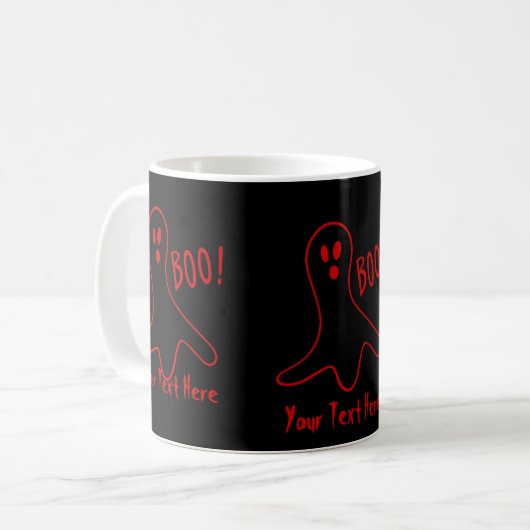 grappig spookbeeld schreeuwend boo halloween grafi koffiemok (Voorkant links)