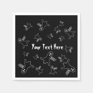 grappig spookbeeld schreeuwt boe voor halloween servetten