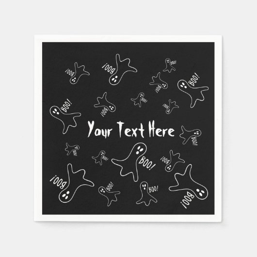 grappig spookbeeld schreeuwt boe voor halloween servetten (Voorkant)