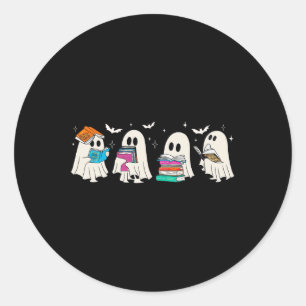 Grappig Spookboek lezen Halloween boeken Lover Tea Ronde Sticker