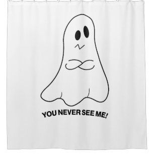 Grappig spookgordijn – Je ziet me nooit Douchegordijn