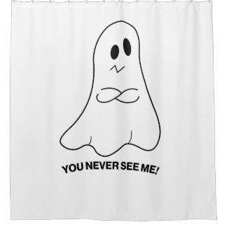 Grappig spookgordijn – Je ziet me nooit Douchegordijn