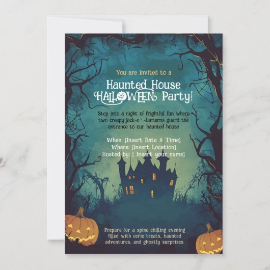 Grappig spookhuis Halloween feest! Kaart (Voorkant)