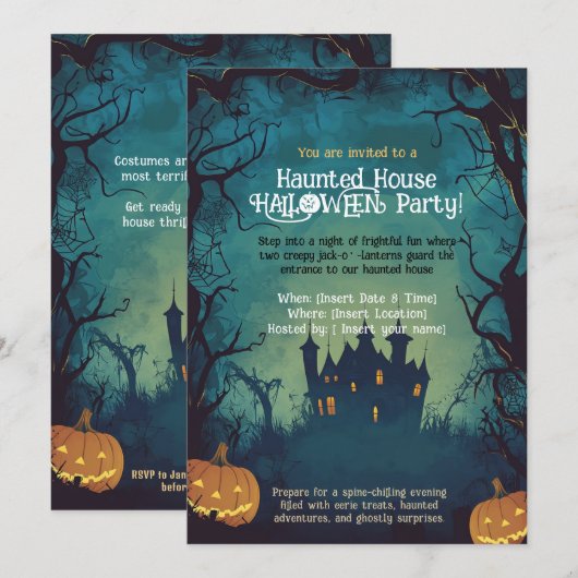 Grappig spookhuis Halloween feest! Kaart (Voorkant / Achterkant)