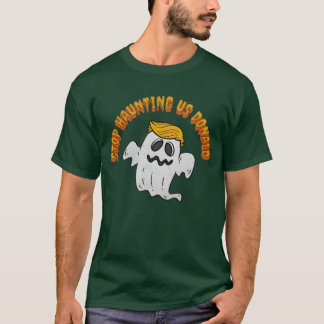 Grappig spookprotest stopt met spookachtig ontwerp t-shirt