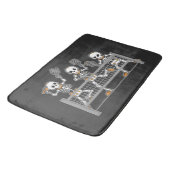 Grappig Spooky Drie Skelet Spelen Pickleball Gift Badmat (Gekanteld)