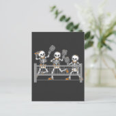Grappig Spooky Drie Skelet Spelen Pickleball Gift Briefkaart (Staand voorkant)