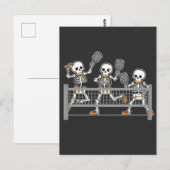 Grappig Spooky Drie Skelet Spelen Pickleball Gift Briefkaart (Voorkant / Achterkant)