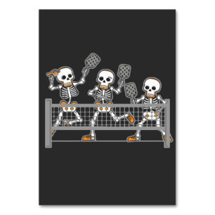 Grappig Spooky Drie Skelet Spelen Pickleball Gift Kaart