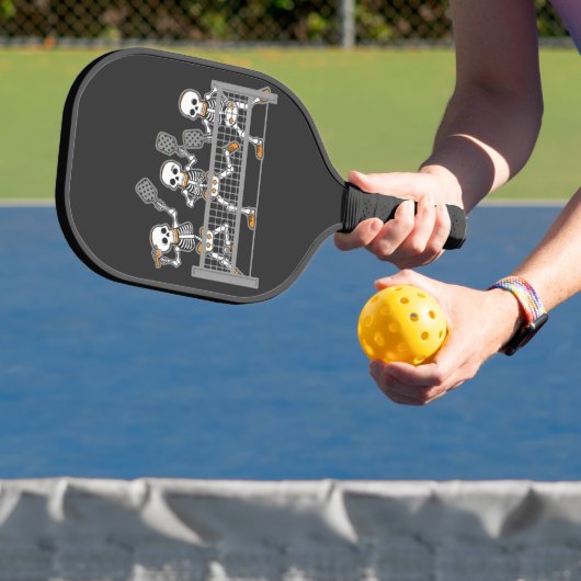 Grappig Spooky Drie Skelet Spelen Pickleball Gift Paddle (Insitu)
