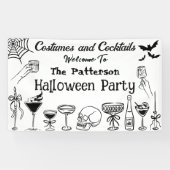 Grappig Spooky Halloween Cocktail Party Welkom Spandoek (Horizontaal)