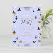 Grappig Spooky Halloween Lavendel Design Kaart (Staand voorkant)