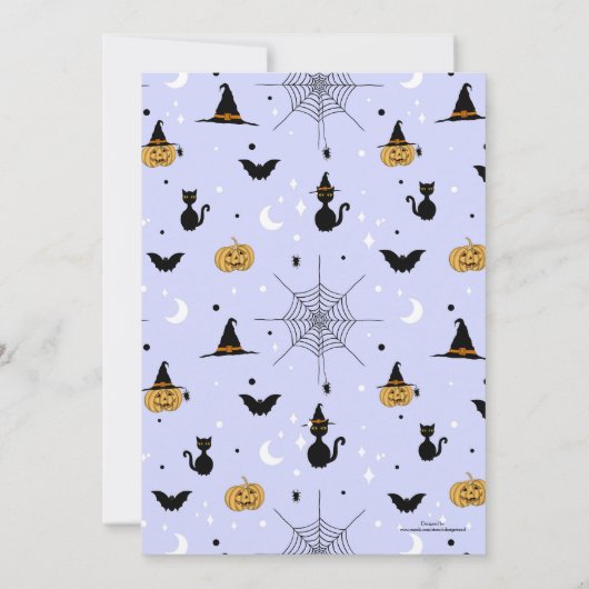 Grappig Spooky Halloween Lavendel Design Kaart (Achterkant)