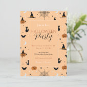 Grappig Spooky Halloween Oranje ontwerp Kaart (Staand voorkant)