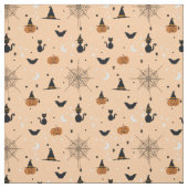 Grappig Spooky Halloween Oranje ontwerp Stof (Swatch)