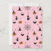 Grappig Spooky Halloween Roze Ontwerp Kaart (Achterkant)