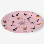 Grappig Spooky Halloween Roze Ontwerp Papieren Bordje (Gekanteld)