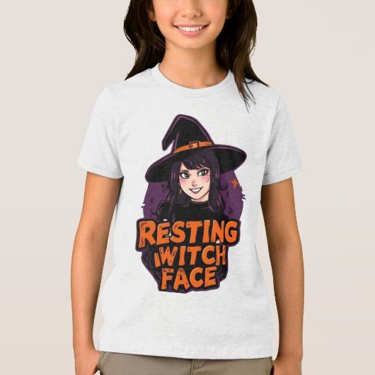 Grappig Spooky Halloween Shirt - "Resting Witch Fa (Voorkant)