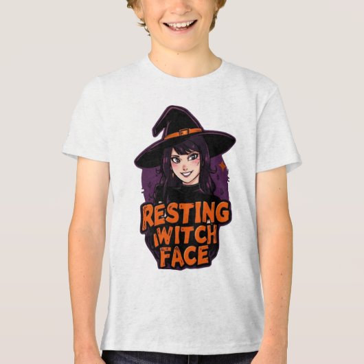 Grappig Spooky Halloween Shirt - "Resting Witch Fa (Voorkant)