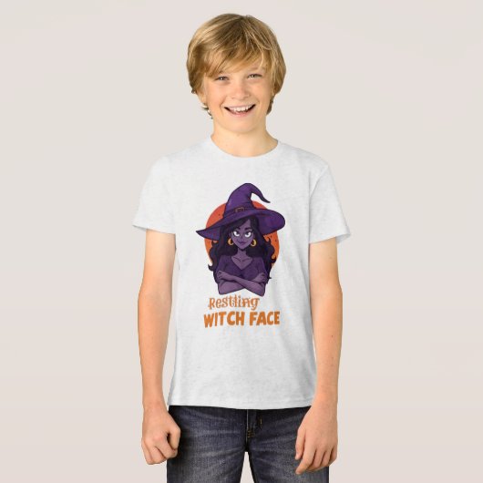 Grappig Spooky Halloween Shirt - "Resting Witch Fa (Voorkant volledig)