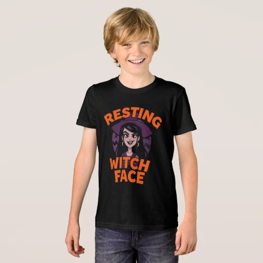 Grappig Spooky Halloween Shirt - "Resting Witch Fa (Voorkant volledig)