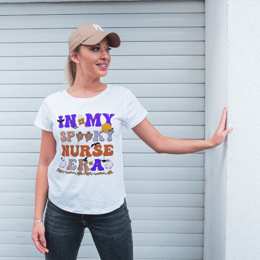 Grappig spooky, in mijn spookachtige verpleegtijd t-shirt