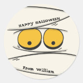 Grappig & Spooky Mummy Spider Happy Halloween Ronde Sticker (Voorkant)