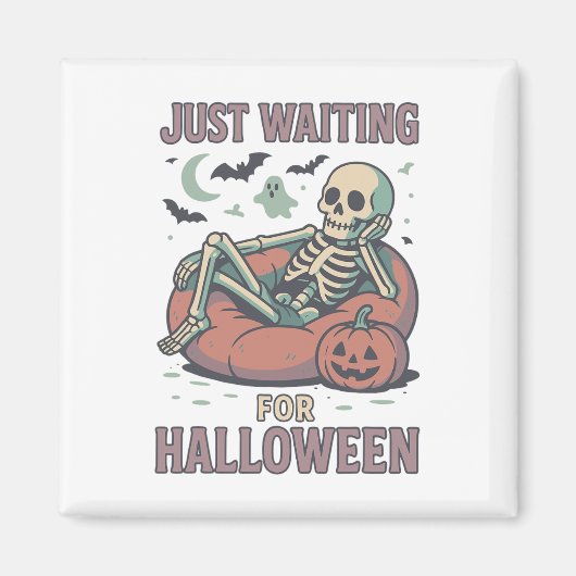 Grappig Spooky Skeleton Summerween Wachten op Hall Magneet (Voorkant)