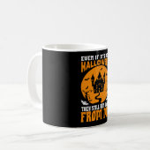 Grappig spooky zelfs als het niet Halloween Coffee Koffiemok (Voorkant links)