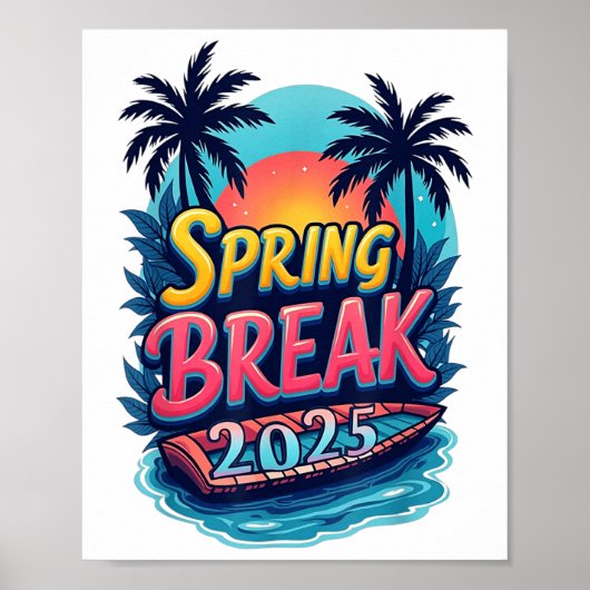 Grappig Springbreak 2025 Matching Family Squad Poster (Voorkant)