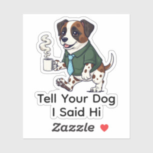 Grappig St. Bernard Honden Zakelijke Pak Koffie Sticker