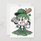 Grappig St. Patrick-dag honkbalontwerp Feestdagenkaart (Voorkant)