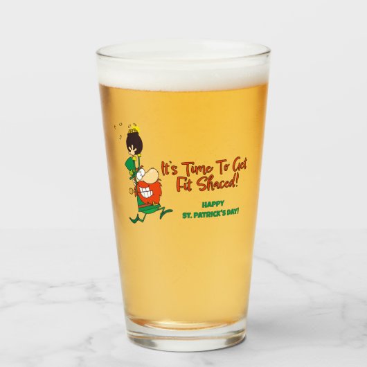 Grappig St. Patrick's Day bierglas Glas (Voorkant gevuld)