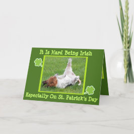 Grappig St. Patrick's Day Card met Basset & Green  Kaart