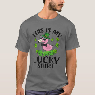 Grappig St Patrick's Day Flamingo Dit is mijn gelu T-shirt